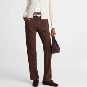 Madewell Straight Utility Pants W25 Roasted Chicory High Rise Workwear NX472 NWT